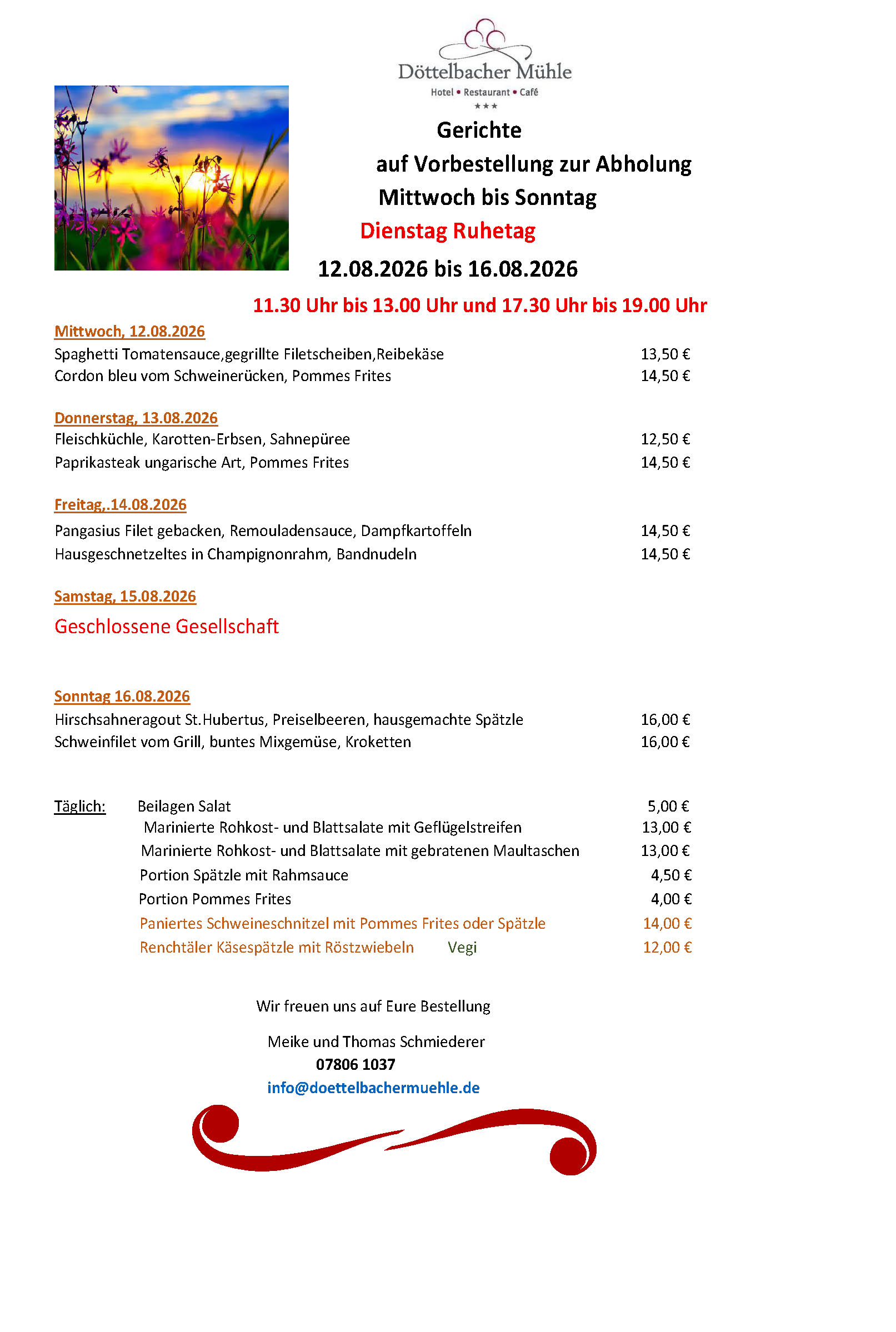 Essen zum Mitnehmen